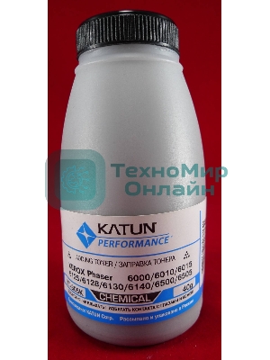 Тонер Xerox Phaser 6000/6010/6015/6125/6128/6130/6140/6500/6505черный, химический (фл.40г.) Katun фас. России