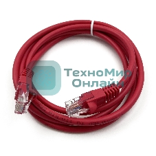 Патч-корд Buro cat.5e 1.5м красный RJ-45 (m)-RJ-45 (m)