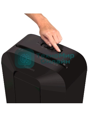 Шредер Fellowes PowerShred LX50 черный (секр.P-4)/перекрестный/9лист./17лтр./скрепки/скобы/пл.карты