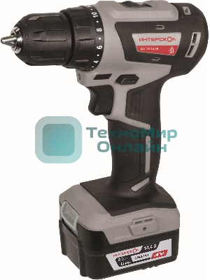 Дрель-шуруповерт ИНТЕРСКОЛ ДА-10/14,4В, 14,4 В, 2 Ач, 38 Нм, бесщеточный