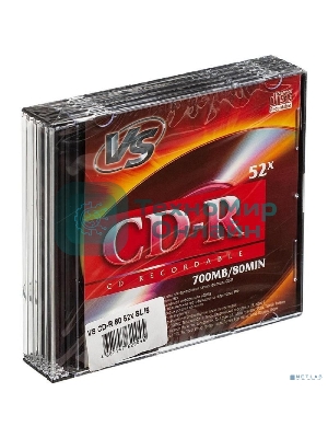 Диск CD-R VS (PERFEO) 700 Mb, 52x, Slim Case (5), (5/200).