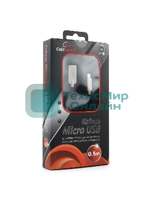 Кабель USB2.0 Cablexpert CC-P-mUSB02Bk-0.5M, AM/microB, серия Platinum, длина 0.5м, черный, блистер