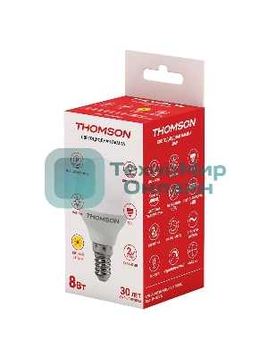 Лампа светодиодная Hiper THOMSON LED GLOBE 8W 640Lm E14 3000K TH-B2033