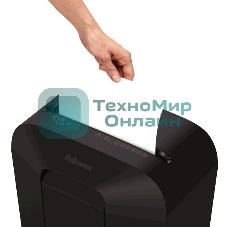 Шредер Fellowes PowerShred LX50 черный (секр.P-4)/перекрестный/9лист./17лтр./скрепки/скобы/пл.карты