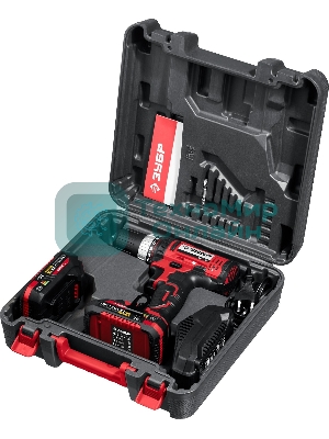 Дрель-шуруповерт аккумуляторная Зубр ДШЛ-185-22, Аккумуляторная, 18В, 2 АКБ, Кейс