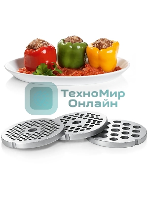 Мясорубка электрическая Bosch MFW67440 черный, 2000 Вт, 3.5 кг/мин, реверс, защита от перегрузки, насадки - 7