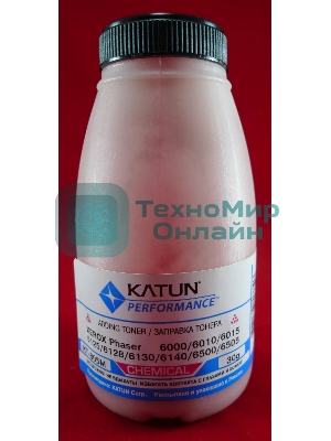 Тонер Xerox Phaser 6000/6010/6015/6125/6128/6130/6140/6500/6505Magenta, химический (фл.30г.) Katun фас. России