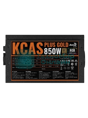 Блок питания Aerocool/Formula KCAS PLUS GOLD 850W (850W, ATX v2.4, APFC, Fan ARGB 12cm, 80+ Gold, Retail)