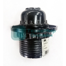 Патрон электрич. E27 Пкб27-04-К11 с кольцом карболит. черный (с этикет.) IEK EPK11-04-01-K01