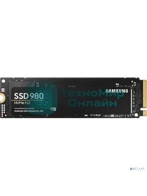 Накопитель SSD Samsung 980, 1000Gb, PCIe 3.0 x4, M.2 2280, NVMe, R/W 3500/3000