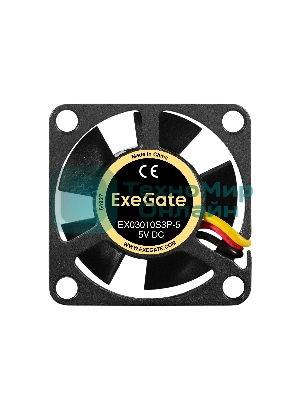 Вентилятор для корпуса ExeGate EX03010S2P-5 черный, 30 мм, 9000 об/мин, 25 дБ, 3 pin