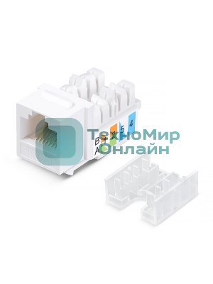 Модуль Keystone Rexant Jack RJ-45(8P8C), UTP неэкранированный, cat.5e, тип 90 градусов, белый PRO