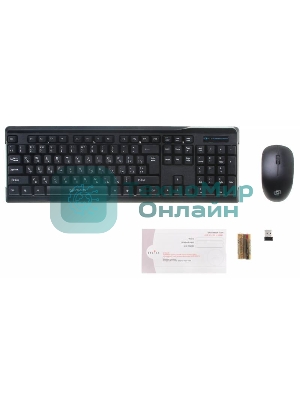 Комплект клавиатура+мышь Oklick 230M беспроводной, USB, 1000 DPI, чёрный