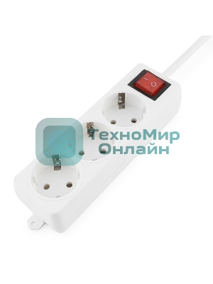 Сетевой фильтр Гарнизон ELB-G3-W-3, 3 евророзетки с выключателем и заземлением, допустимый ток 16А, длина 3м.