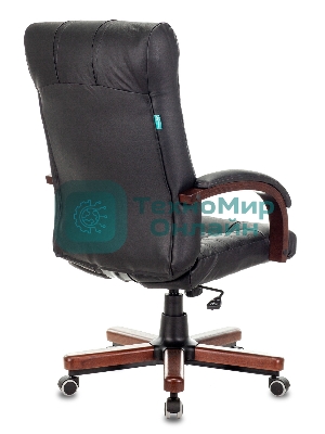 Кресло Бюрократ KB-10WALNUT/B/LEATH черный, кожа