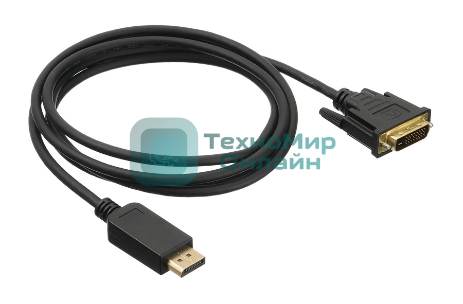Кабель аудио-видео Buro 1.1v DisplayPort (m)/DVI-D (Dual Link) (m) 2м. Позолоченные контакты черный (BHP DPP DVI-2)