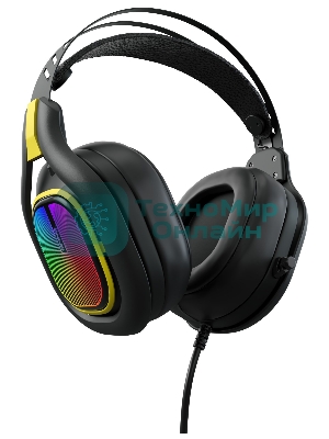 Гарнитура GMNG HS-L630G чёрный/жёлтый, проводная, подсветка