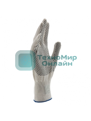 Перчатки из синтетической нити, ПВХ точка, 13 класс, белые, XL Россия