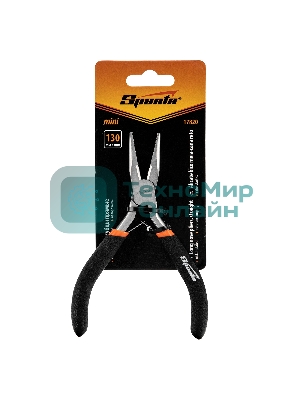 Длинногубцы Sparta Mini, 130 мм, никелированные, прямые, авторазжим