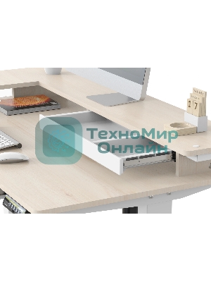 Стол для компьютера Cactus CS-EDL-DWT столешница ДСП светлый дуб каркас белый 120x71x60см