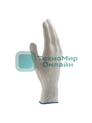 Перчатки из синтетической нити, ПВХ точка, 13 класс, белые, XL Россия