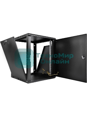 Шкаф телекоммуникационный настенный разборный ЦМО ЭКОНОМ 18U (600 520) дверь металл, черный
