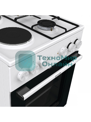 Плита комбинированная Gorenje GK5A12WG белый, конфорок 2 газовых и 2 электрических, духовка 68 л, 50 см x 85 см x 59.4 см