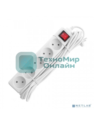 Удлинитель СТАРТ (4670012297772) 5 розеток. С/У S 5x5 - V. Заземления нет. Кнопка включения. Длина провода 5,0 м.