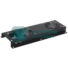 Вентиляторная панельITK с выключателем 2 модуля черная