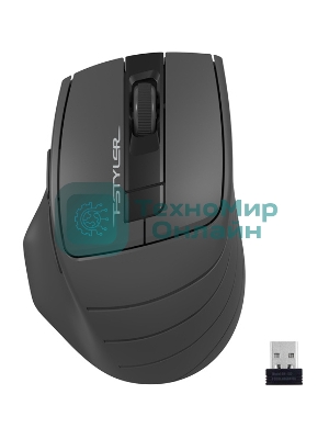 Мышь беспроводная A4Tech Fstyler FG30 серый, 2000 dpi, радиоканал, USB, кнопки - 5