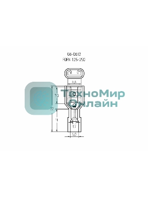 Клемма плоская Rexant полностью изолированная, гнездо 6.6 мм, в нейлоне, 0.5-1.5 мм² (РПи-м(н) 1.5-(6.3)), красный