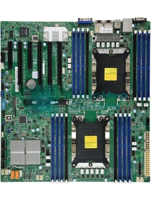 Материнская плата Supermicro MBD-X11DPI-N-B, LGA 3647, Intel C621, 16xDDR4, 14xSATA, 1xM.2, 6xPCI-E 3.0 (x16, x8), 2x 1Gb LAN, 1xVGA, 4xUSB-A 2.0, 3xUSB-A 3.2 Gen 1, 2xCOM, E-ATX, Bulk