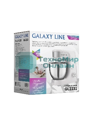 Миксер Galaxy Line GL 2231, белый, планетарный, 700 Вт, 12 скоростей