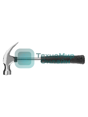 Молоток-гвоздодер Sparta 450 г, круглый боек, металлическая трубчатая обрезиненная рукоятка