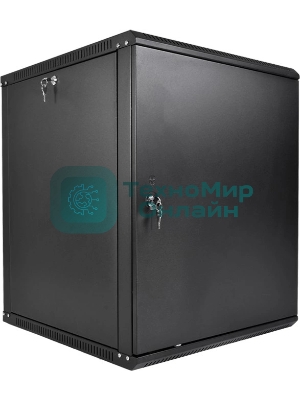 Шкаф телекоммуникационный настенный разборный ЦМО ЭКОНОМ 18U (600 650) дверь металл, черный