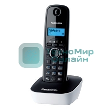 Телефон беспроводной (DECT) Panasonic KX-TG1611RUW (белый) АОН, Caller ID,12 мелодий звонка,подсветка дисплея,поиск трубки