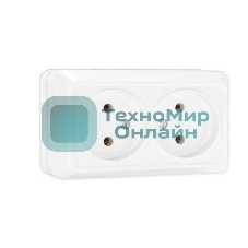 Розетка 2-м ОП Олимп 16А IP20 белый Universal О0102