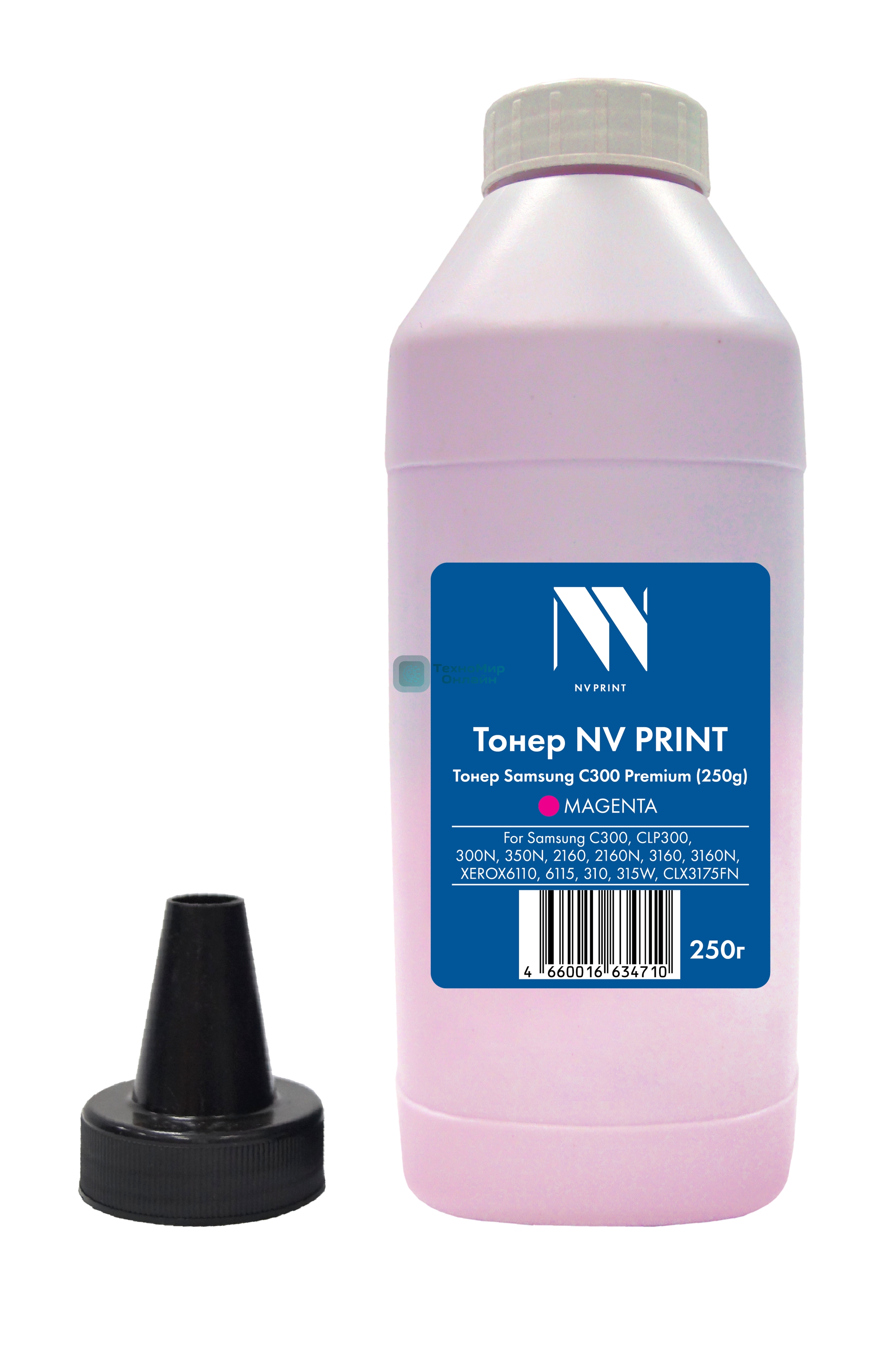 Тонер NVPrint для Samsung C300/CLP300/300N/350N/2160/2160N/3160/3160N/Xerox6110/6115/310/315W/CLX3175FN Premium (250г) Magenta