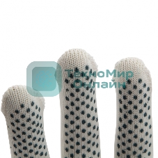 Перчатки из синтетической нити, ПВХ точка, 13 класс, белые, XL Россия