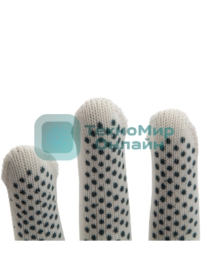 Перчатки из синтетической нити, ПВХ точка, 13 класс, белые, XL Россия