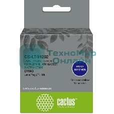 Картридж ленточный Cactus CS-LT-91202 черный шрифт, желтый фон (12 мм, 4 м) для Dymo Letra Tag LT-100H