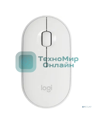 Мышь беспроводная Logitech Pebble M350 белый, 1000 dpi, радиоканал, Bluetooth, USB, кнопки - 3