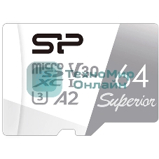 Флеш карта microSD 64Gb Silicon Power Superior Pro A2 microSDXC Class 10 UHS-I U3 Colorful 100/80 Mb/s