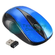 Мышь беспроводная Oklick 675MW черный/синий, 800 dpi, радиоканал, USB, кнопки - 3