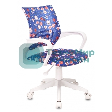 Кресло детское Бюрократ KD-W4 синий крестовина пластик пластик белый