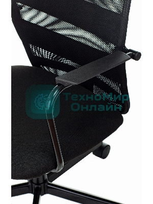 Кресло Бюрократ KB-5M TW-01 3C11 черный, сетка/ткань, 120 кг, механизм качания, с подголовником