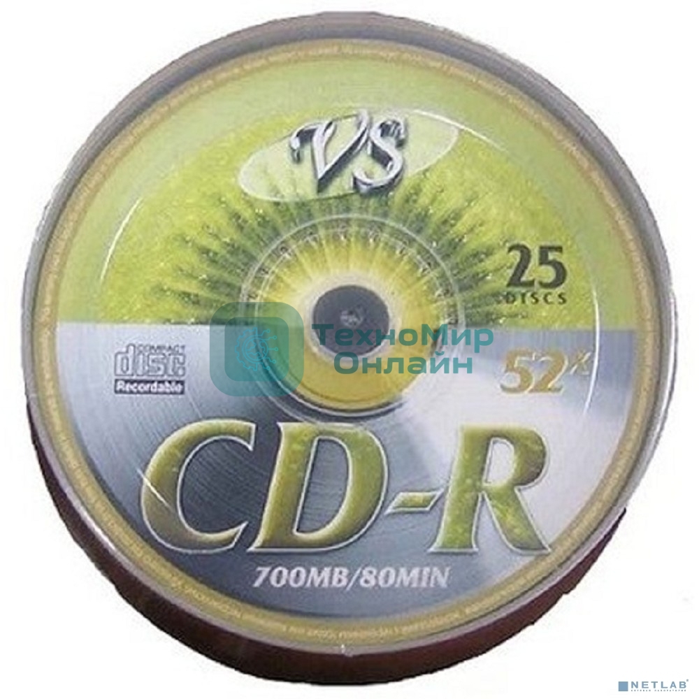 Диск CD-R VS 700 Mb, 52x, Shrink (25), (10/600)