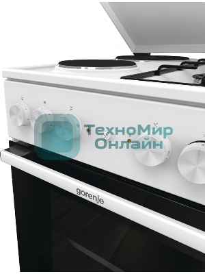 Плита комбинированная Gorenje GK5A12WG белый, конфорок 2 газовых и 2 электрических, духовка 68 л, 50 см x 85 см x 59.4 см