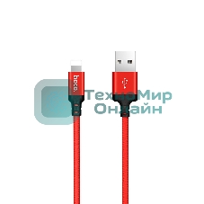 Кабель HOCO X14 USB 2.0, AM/Lightning M, черно-красный, 1м
