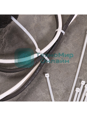 Хомут-стяжка кабельная нейлоновая Rexant 200 x 3,6 мм, белая, упаковка 100 шт.